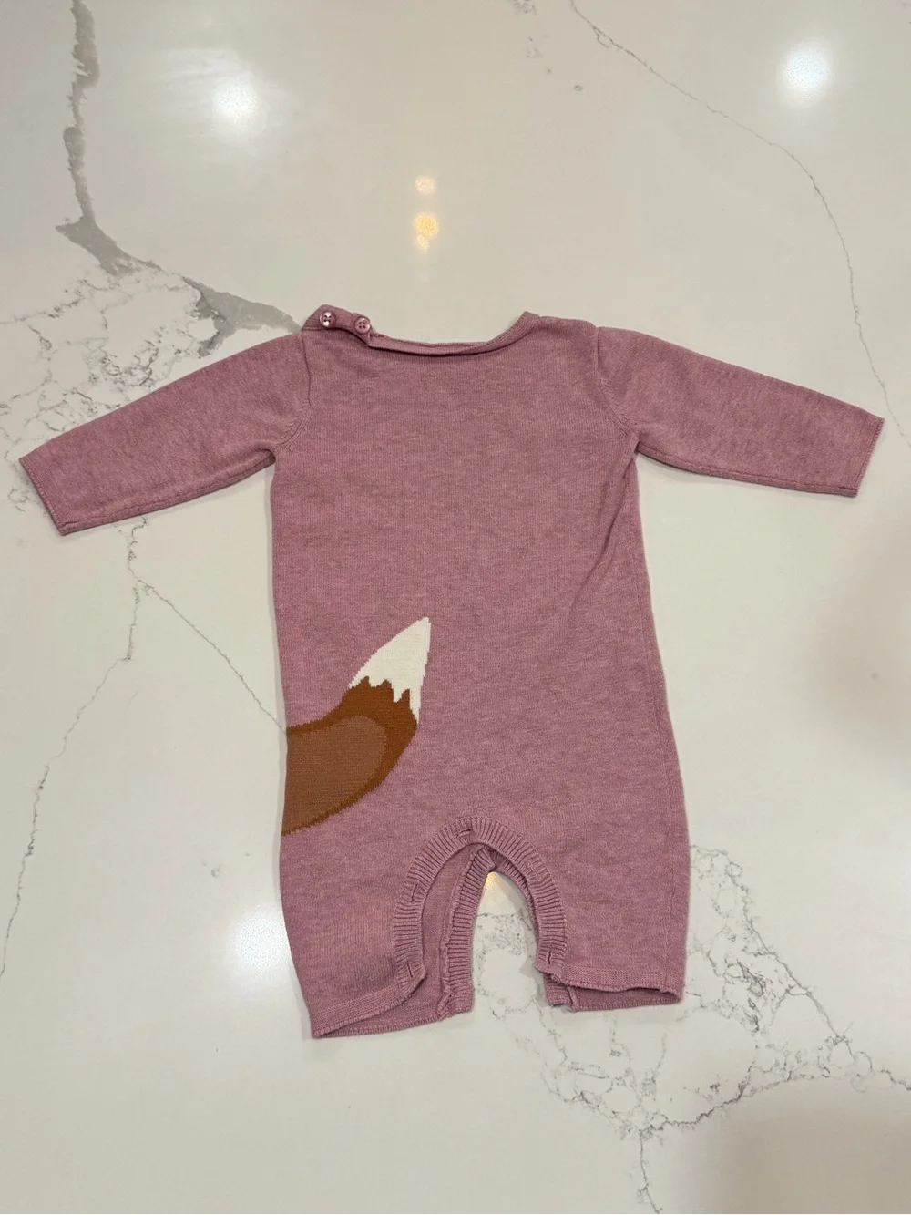 0-3 Months One Piece Pink Fox Sweater